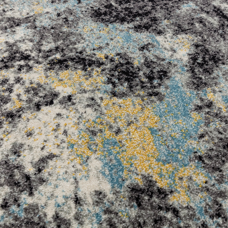 Higbee Black/Blue Rug, Rectangle 200 x 290cm