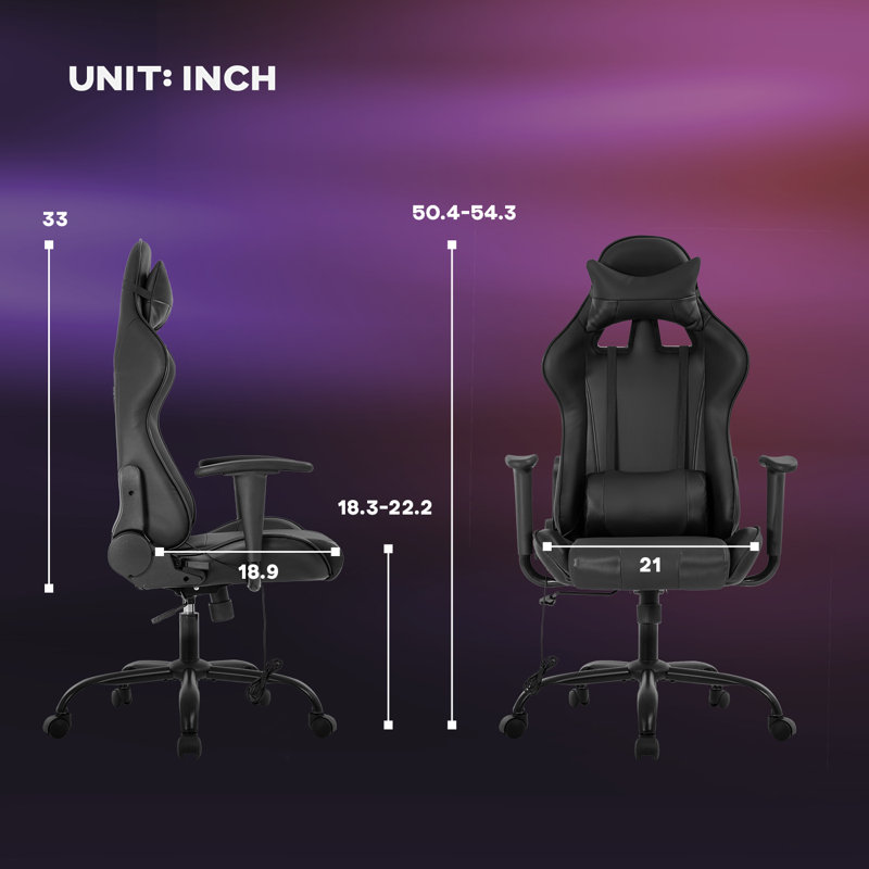 Fauteuil de jeu ergonomique, Noir
