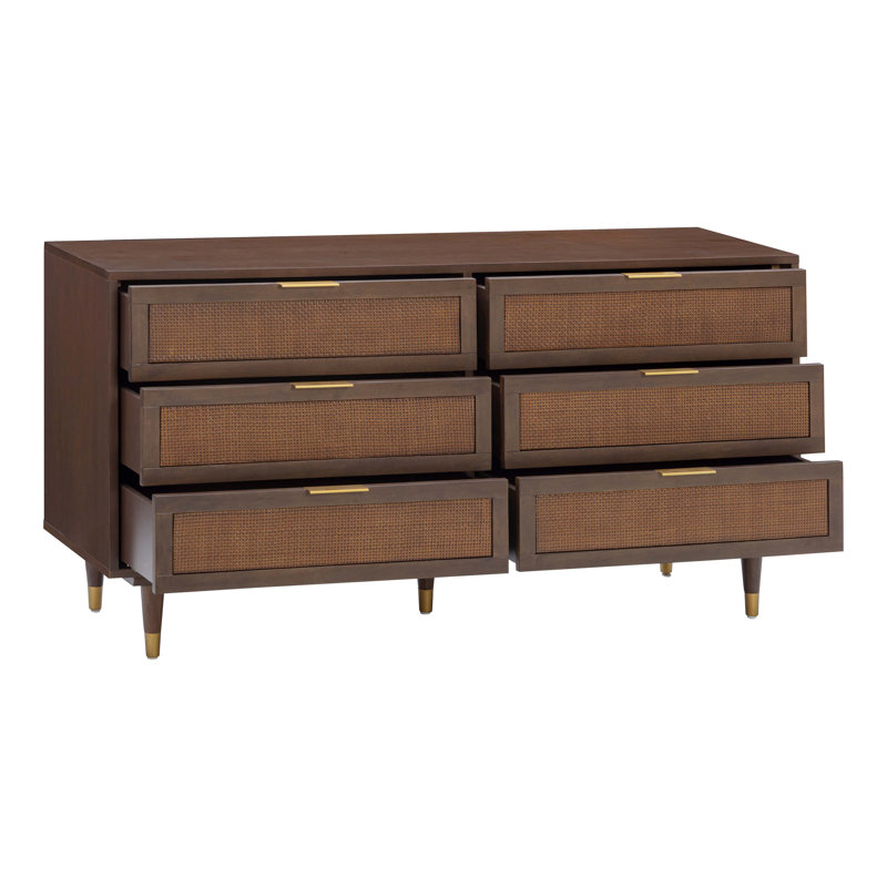 Sierra Dark Chocolate Brown 6 Drawer Dresser, Dark Chocolate Brown