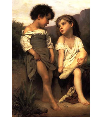 " At The Edge Of The Brook " by William Bouguereau