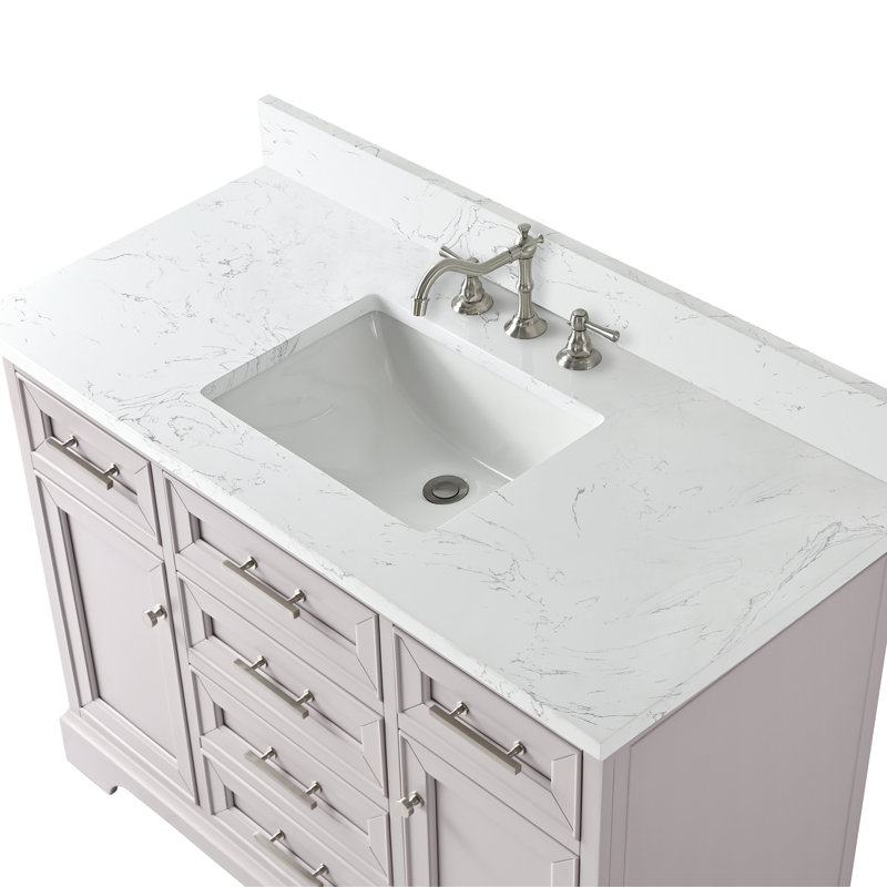Thompson 48" W Single Vanity, Taupe/Brushed Nickel