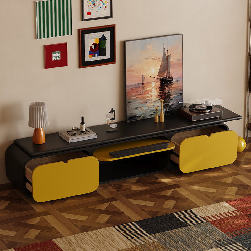 Meuble télé de style moderne et luxueux, Yellow/Black