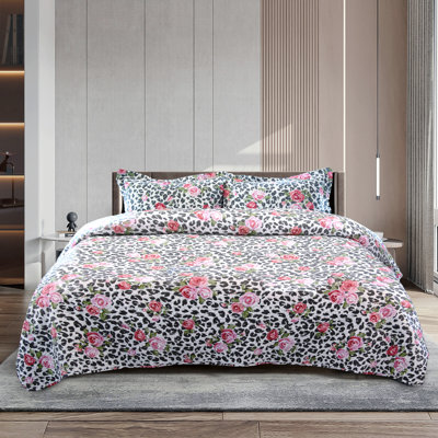 Ensemble de courtepointe en microfibre Rose Blossom