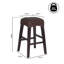 Tabouret de bar en jacinthe d'eau tissé sans dossier 30 po Maui Coastal, cadre en bois de manguier massif avec repose-pieds intégré, brun foncé-415784596-444782035