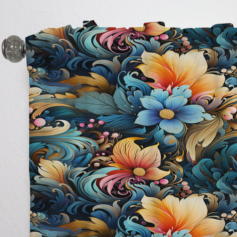 Motif de bohémien Rhapsody Paisley - rideau en velours glamour - obscurcissant - 1 panneau, L 52 po x L 95 po