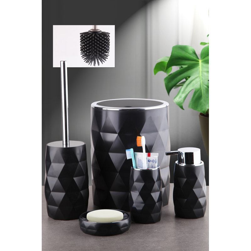 Ensemble d'accessoires de salle de bain 5 pièces, Noir