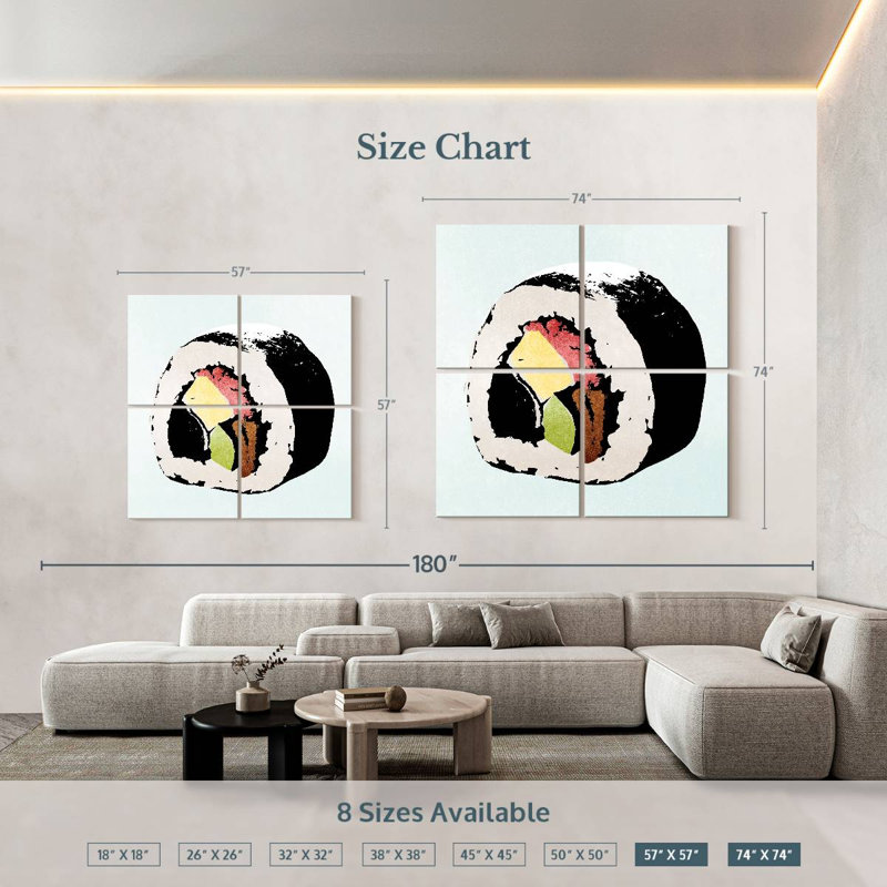 Yarlin style de sushi I, H 74 po x l 74 po