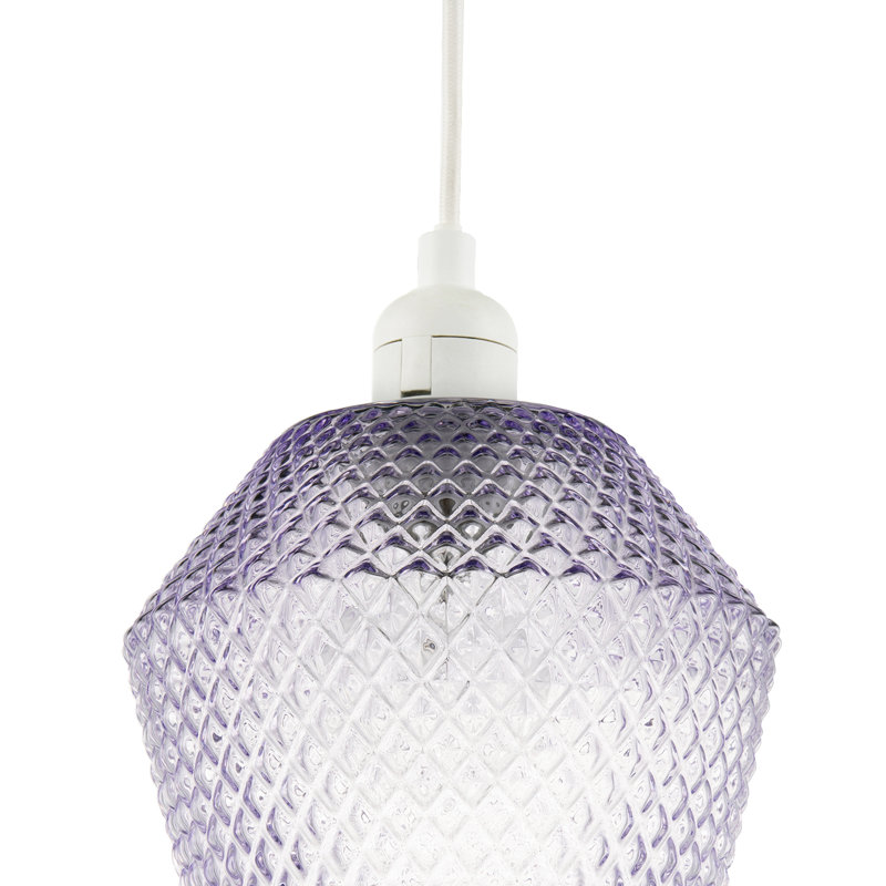17cm H Glass Round Pendant Shade ( No Direct Attachment Method ), Purple