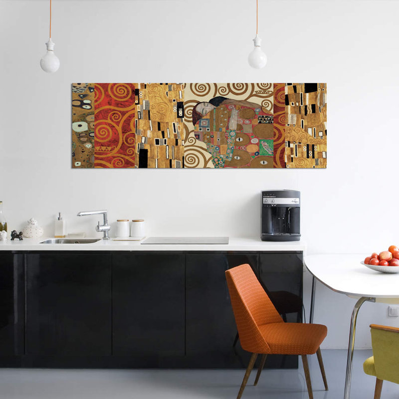 " Klimt Deco " by Gustav Klimt, 12" H x 36" W x 1.5" D, Wrapped Canvas