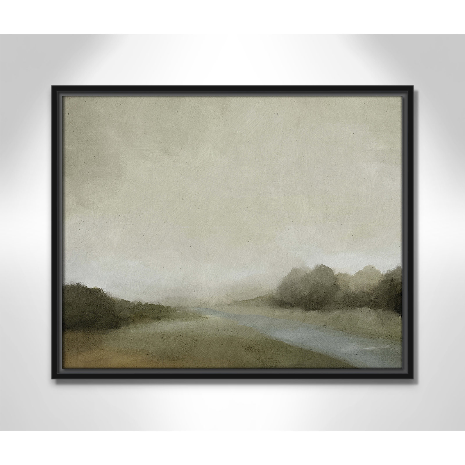 Vanora "Lovers Creek" Painting, 17.5" H x 21.5" W, Black