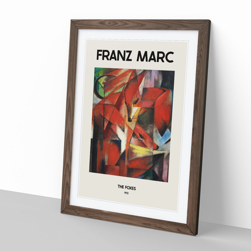 The Foxes Vol.1 by Franz Marc - Picture Frame Painting, 65cm H x 48cm W x 2cm D, Walnut Framed