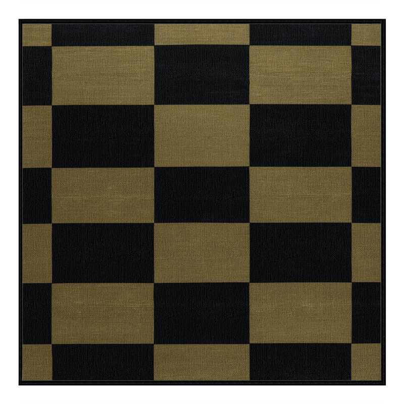 Tapis gris à carreaux lavable à la machine, Carré 8 pi