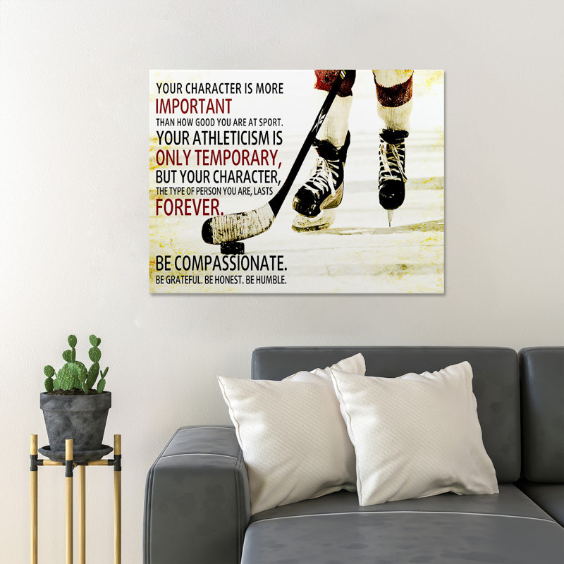 «Quelqu'un jouant au hockey», impression sur toile tendue, H 24 po x l 36 po x P 2 po