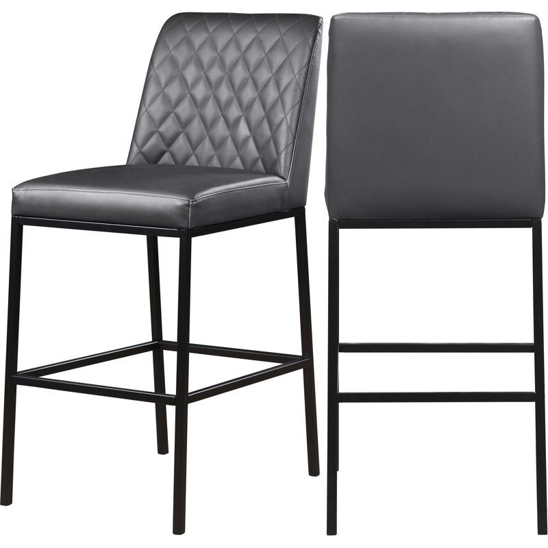 Bryce 30" Bar Stool, Grey Vegan Leather