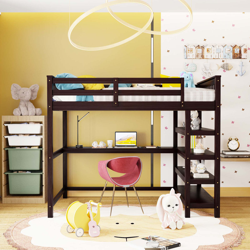 Galimberti Kids Full Loft Bed, Espresso