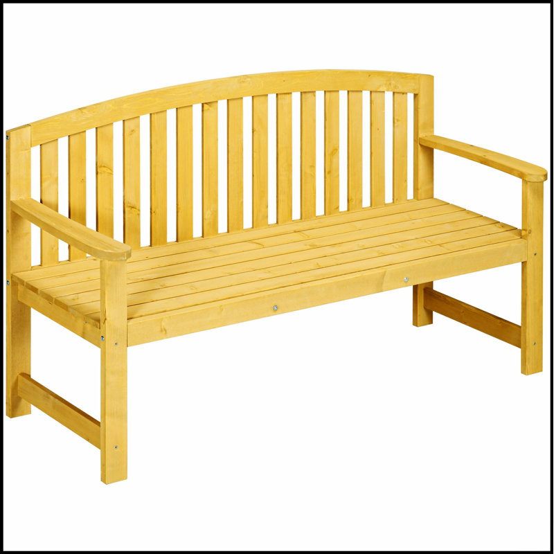 Banc d'extérieur en bois durable avec dossier et accoudoirs, parfait pour les sièges de jardin, de patio et de balcon
