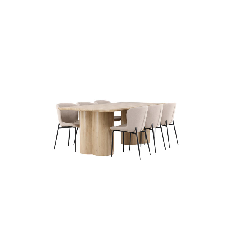 Wentworth 6 - Person Dining Set, Beige, White, Beige