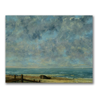 " Wrapped Canvas Wall Art - Gustave Courbet 'The Sea C.1872' Wall Art For Living Room, Bedroom, Or Office Décor - 35x47 " by Gustave Courbet
