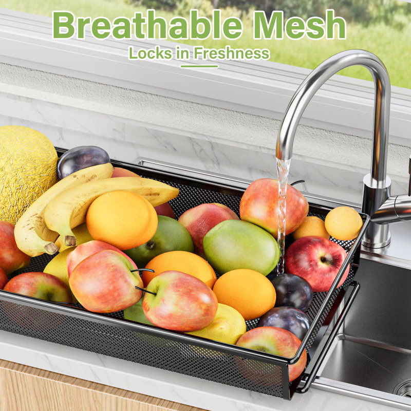 Black Metal 3-Tier Rolling Utility Storage Cart
