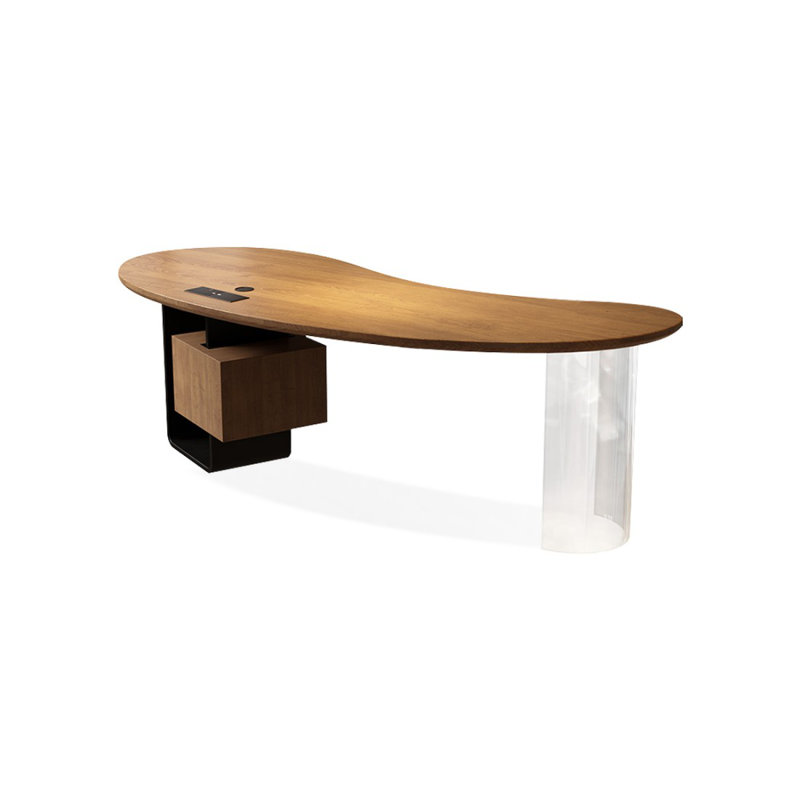 Bureau moderne et simple avec armoire à tiroirs, H 29,53 po x l 70,87 po x P 30,31 po, Retour à droite