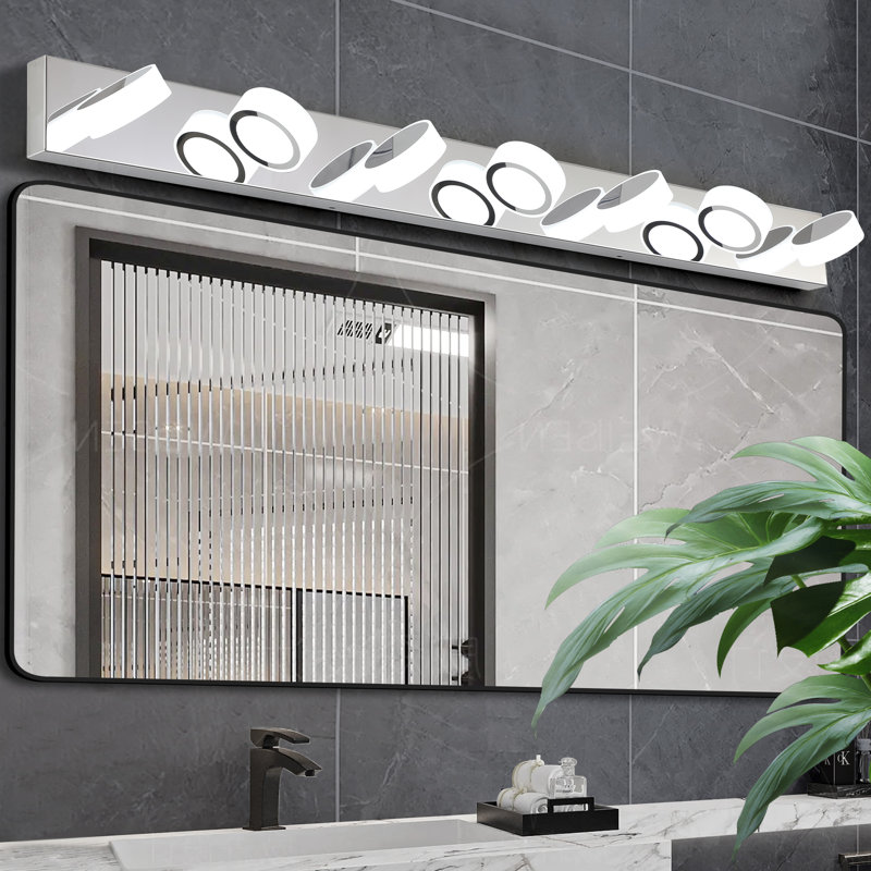 Applique murale moderne pour salle de bain à DEL 7 lumières et acrylique à intensité variable 42 W, 100 à 120 V, meuble-lavabo 6000 K