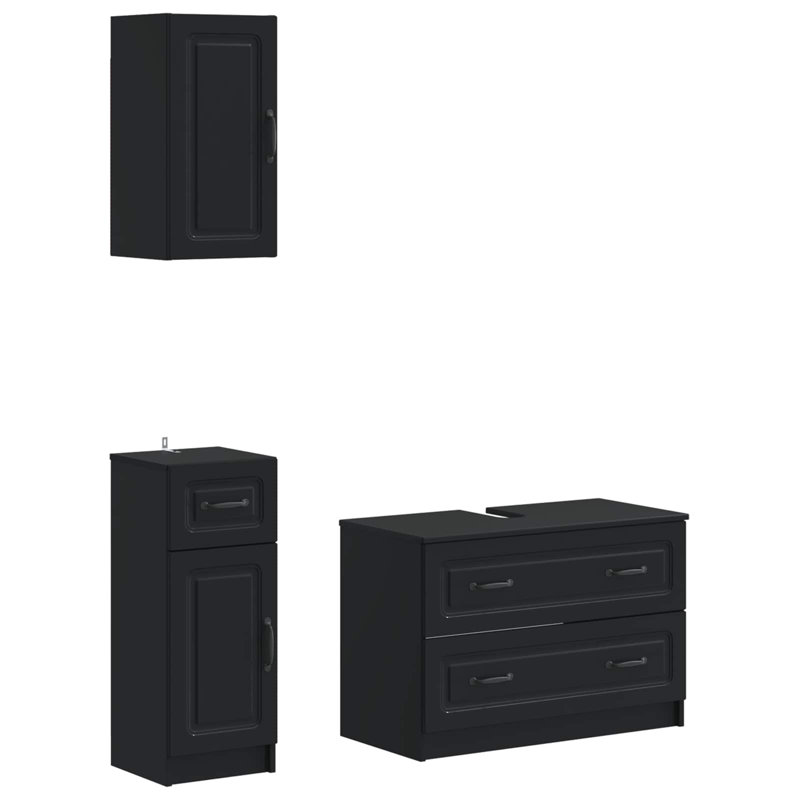 Bathroom Storage Furniture Set, Black