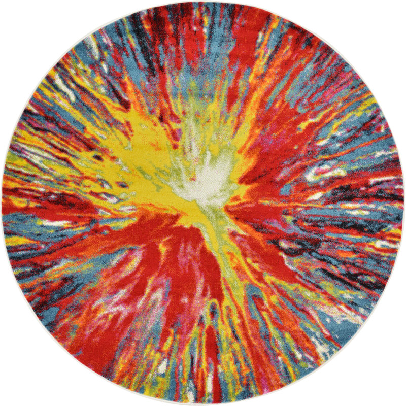 Stilson Abstract Indoor Rug, Round 8'
