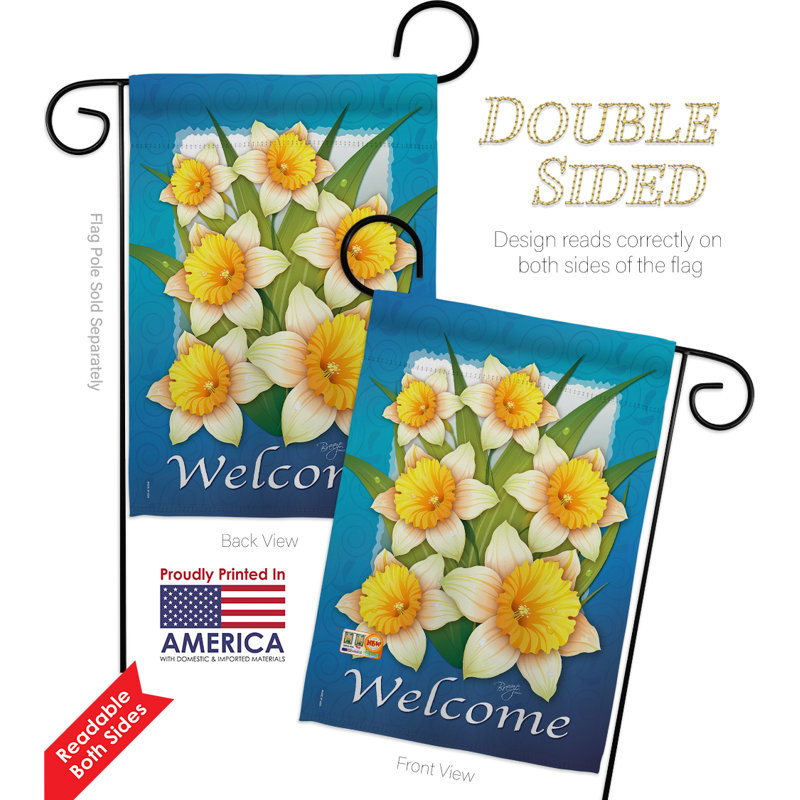 Double Sided 18.5 in. H x 13 in. W Polyester Flag set