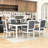 Rustic 7Pcs Extendable Dining Table Set with Removable Leaf and 6 Upholstered Chairs-2079921621-2079921624