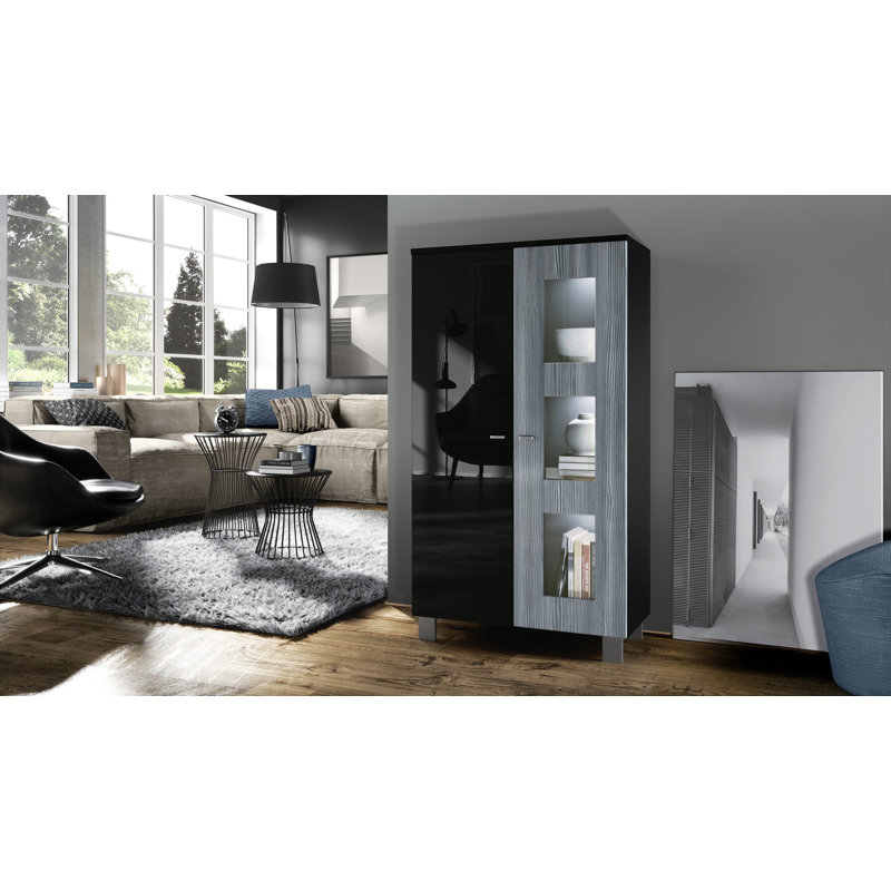 Mccombs Curio Cabinet, With, Avola Anthracite/Black