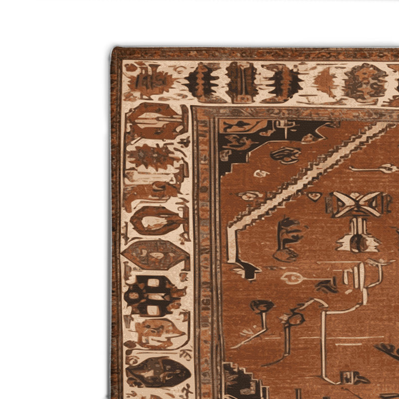 Tapis d'intérieur et d'extérieur brun Persian, Rectangle 4pi x 6 pi