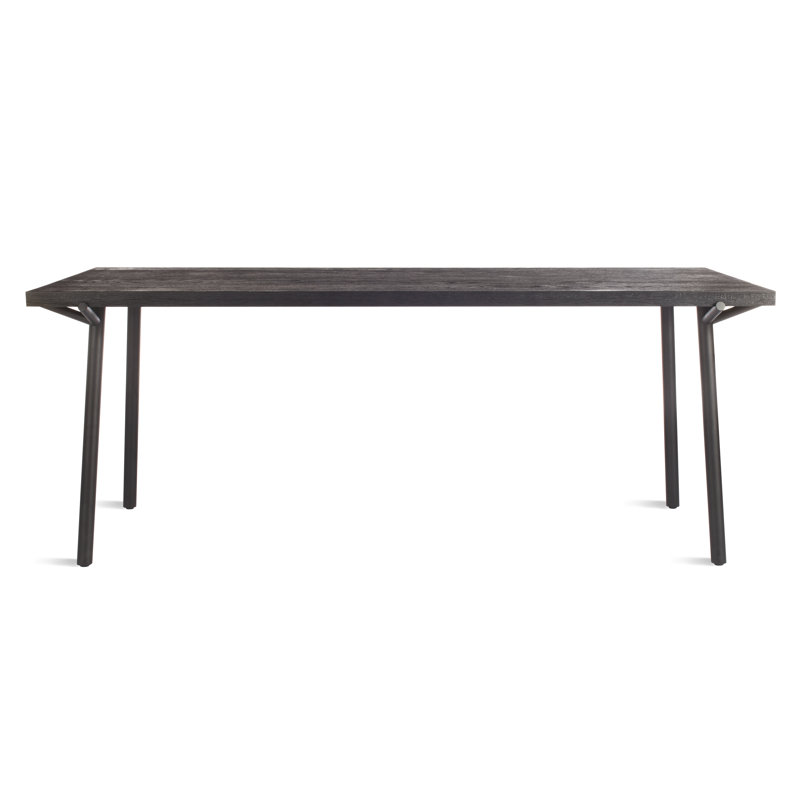 Branch Solid Oak Dining Table, Black Oak, Black, 33" W x 76" L