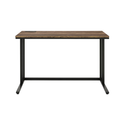 Enabled Writing Desk - Walnut & Black, Rectangular, Metal , Open Base, 24"w X 47"l 30"h Knee Space, 70lb Weight Black Composite Wood Metal, Base Desig