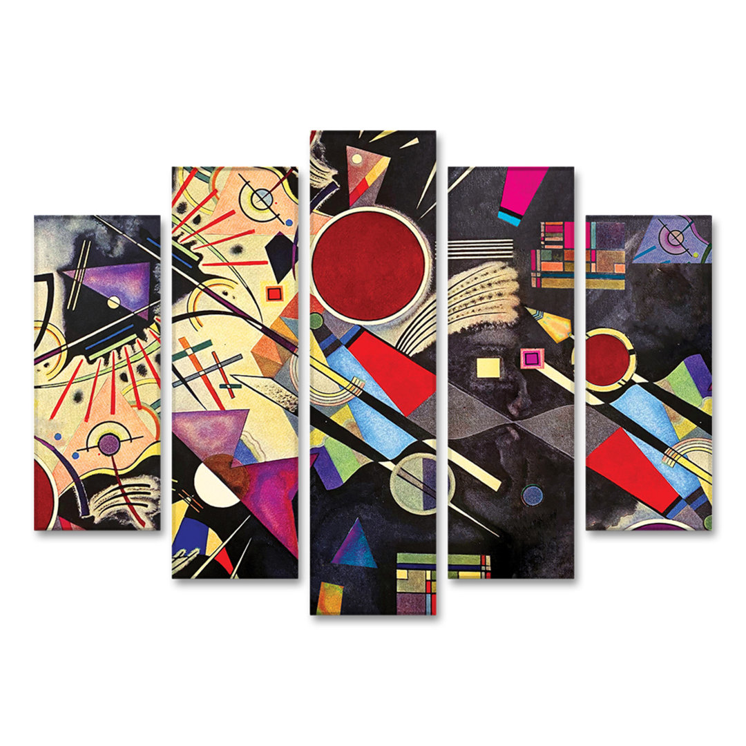 5-tlg. Kunststoffbilder-Set Black Accompaniment von Vassily Kandinsky