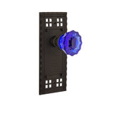 Craftsman Plate with Crystal Cobalt Door Knob