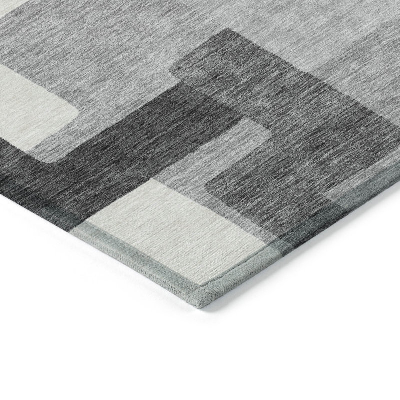 Neysa Washable Geometric Indoor / Outdoor Rug, Rectangle 1'8" x 2'6"