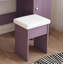 Ensemble de meuble-lavabo élégant avec tabouret rembourré et miroir lumineux à DEL réglable (3 modes de couleur)