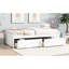 Lit simple blanc avec 2 tiroirs, bois d'hévéa massif et roulettes en bois Comfort Sleep-1587833077