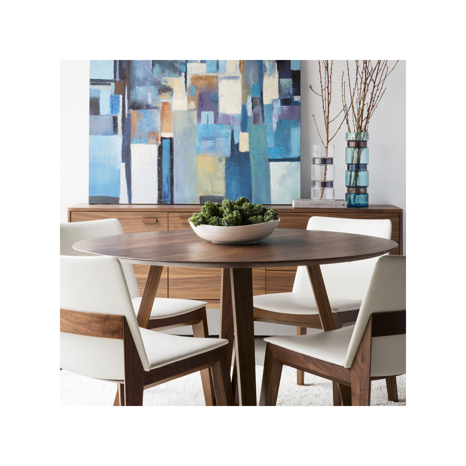 Fischer 47" Solid Wood Dining Table, Brown
