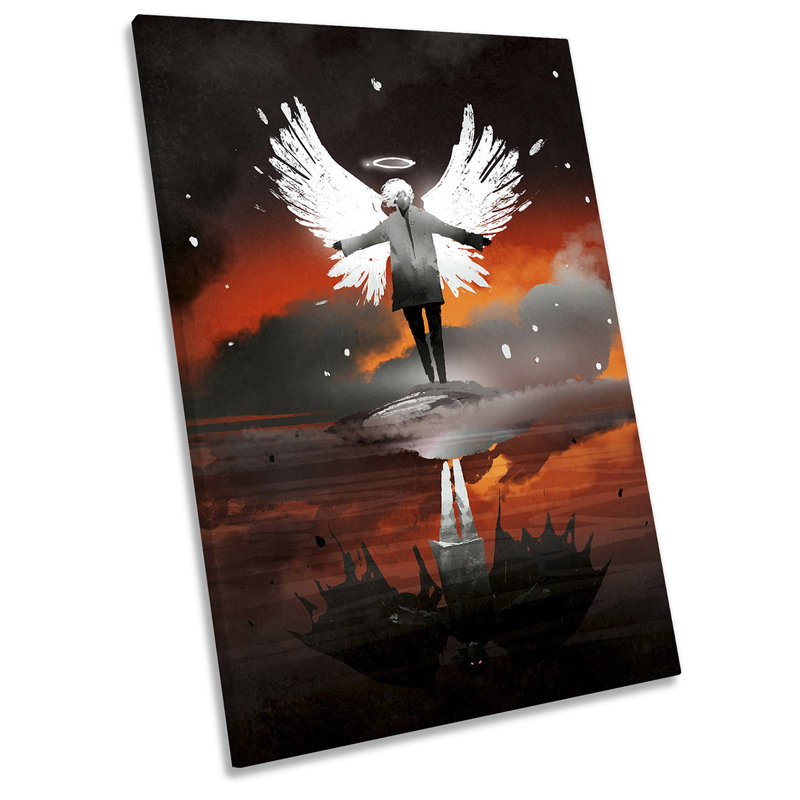 Angel Wings Devil - Wrapped Canvas Painting, 45.7cm H x 30.5cm W x 2cm D