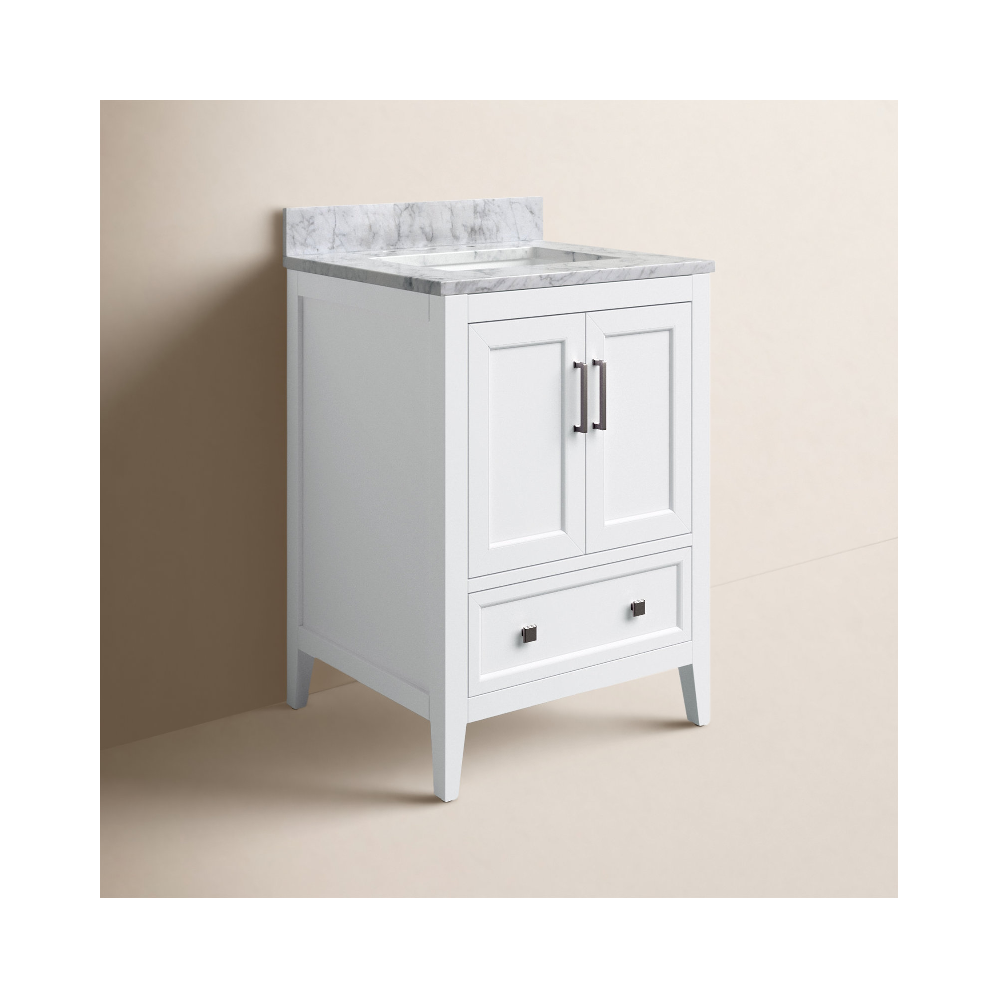 Murrieta 25'' Single Bathroom Vanity, 25", White