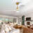 Hot Sales 52 Inch Indoor Ceiling Fan With Dimmable LED Light 3 Solid Wood Blades Remote Control Reversible DC Motor-941660094-941660082-941660081