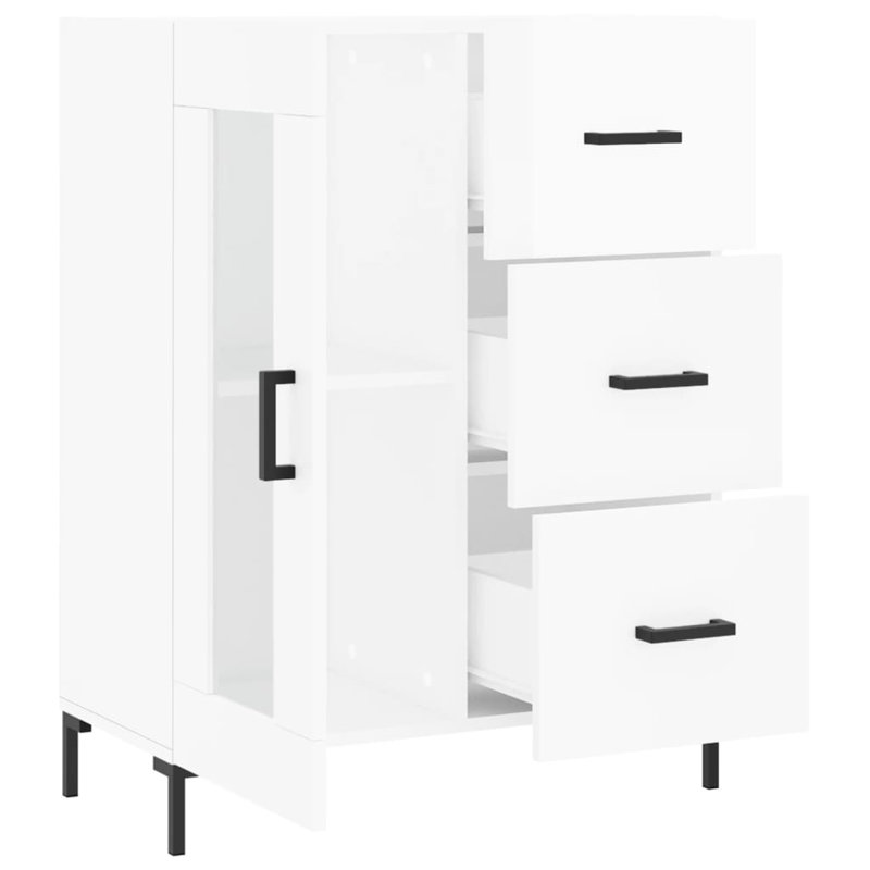 Miaisha 69.5cm Sideboard, High Gloss White