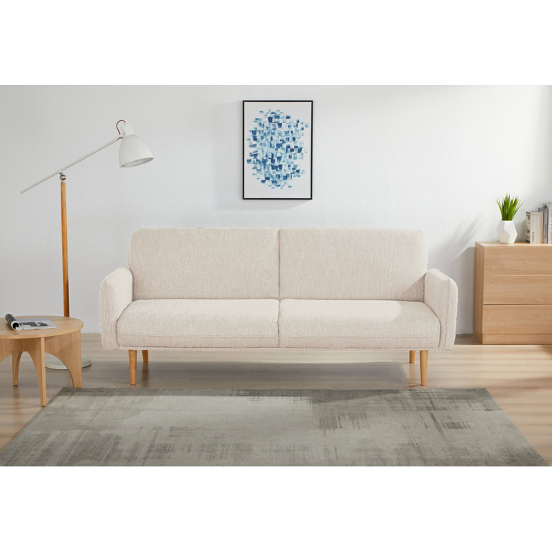 Resten Fabric Click-Clark 3-Seater Sofa Bed, Cream
