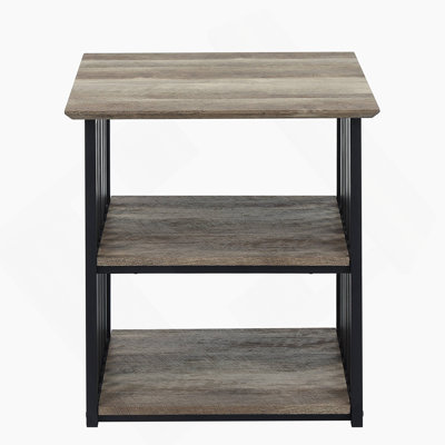 Antique Oak & Black Finish Nightstand