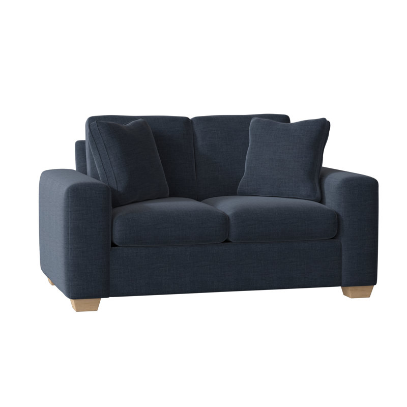 Causeuse à accoudoirs carrés de 64 po avec coussins réversibles Anastase, Brut, Copen Jango
