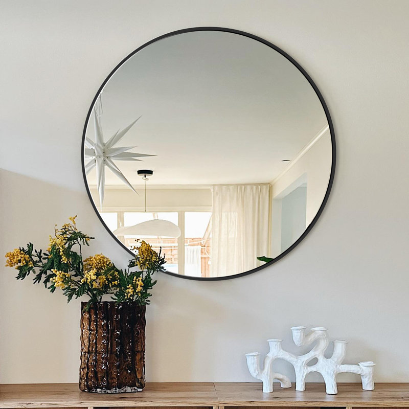 Miroir mural pour salle de bain / miroir de salle de bain, Noir, 24 po x 24 po