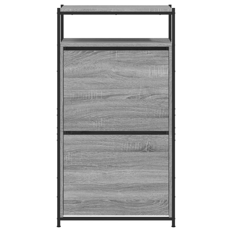 6 Pair Shoe Storage Cabinet, Grey Sonoma