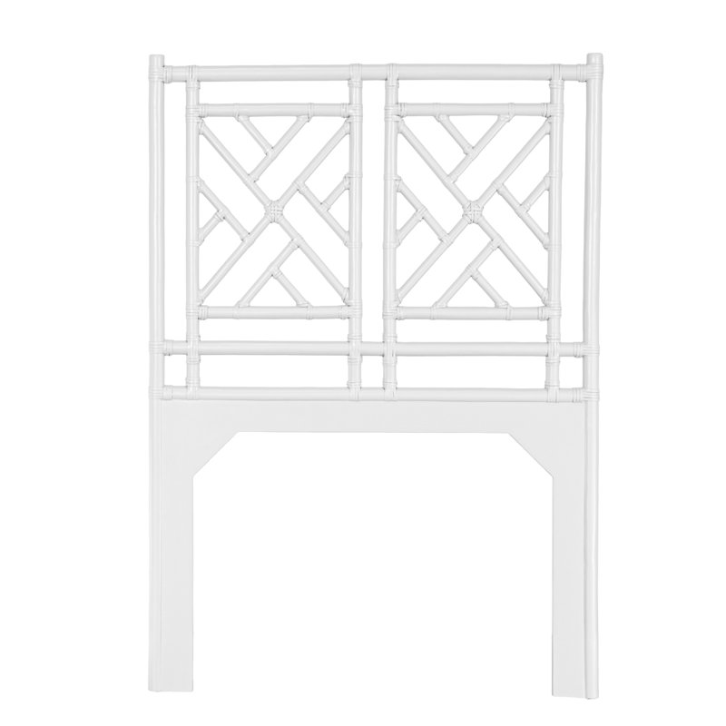 Tête de lit Chippendale à cadre ouvert, Blanc, Lit jumeau extra long