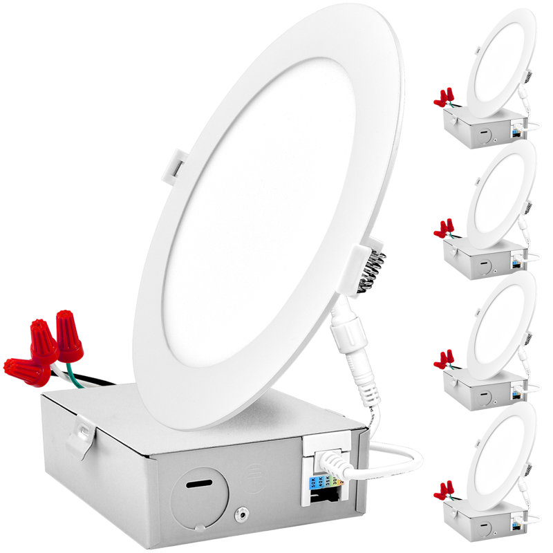 8'' Selectable Color Temperature Dimmable Air-Tight IC Rated LED Canless Recessed Lighting Kit